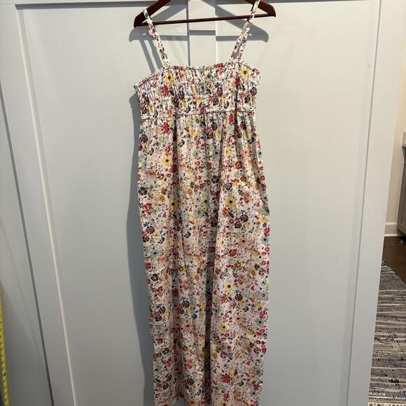 True Craft Dress Womens Large Floral Smocked Maxi Sundress Adjustable Summer - Picture 1 of 12